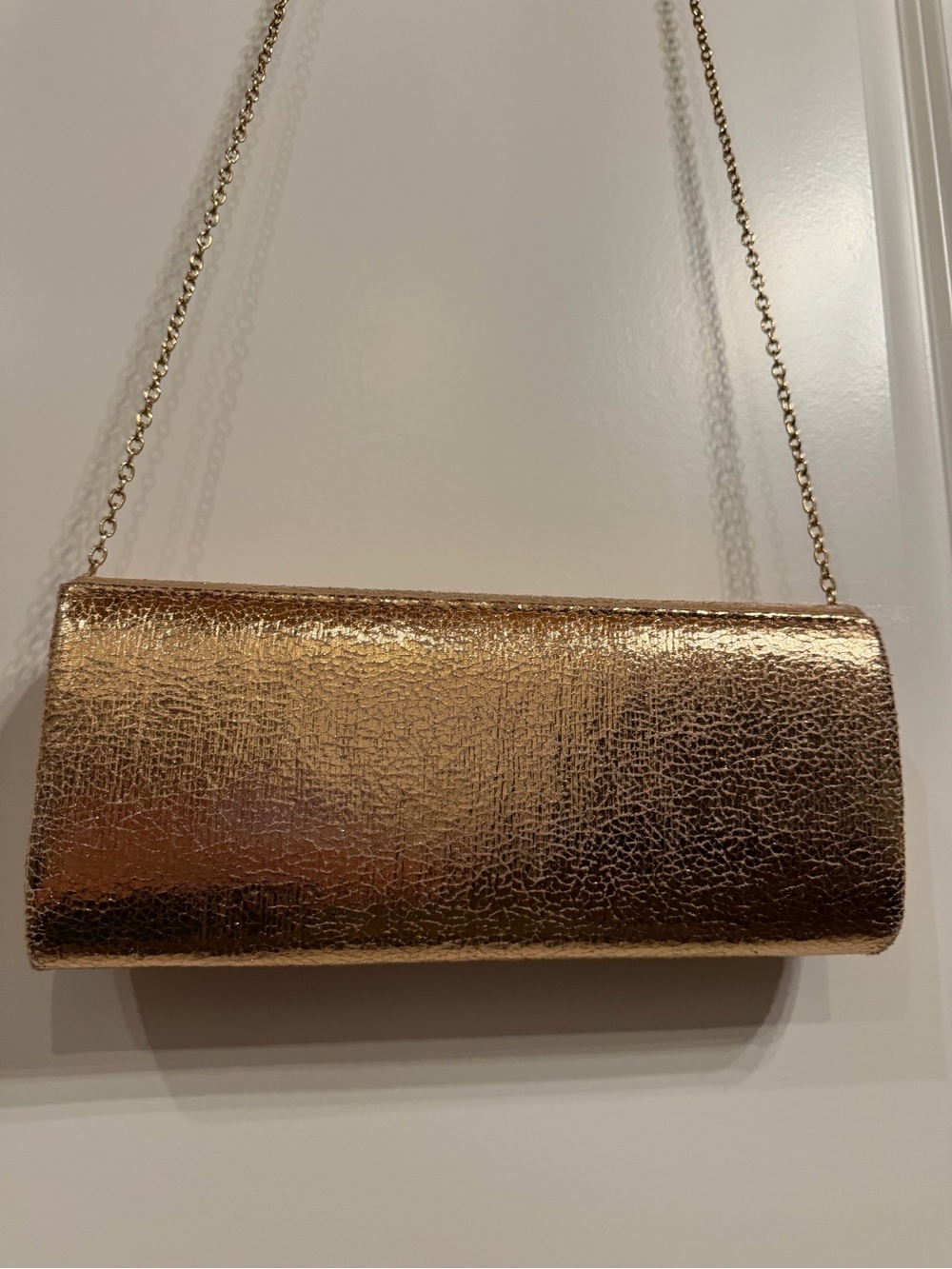 Catherine Malandrino Scalloped Chain Clutch in Rose Gold
